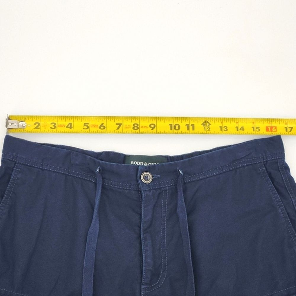 Rodd & Gunn Sandyford Cargo Shorts Size 34 Men Navy Blue Cotton Linen UP0663 - Picture 7 of 8